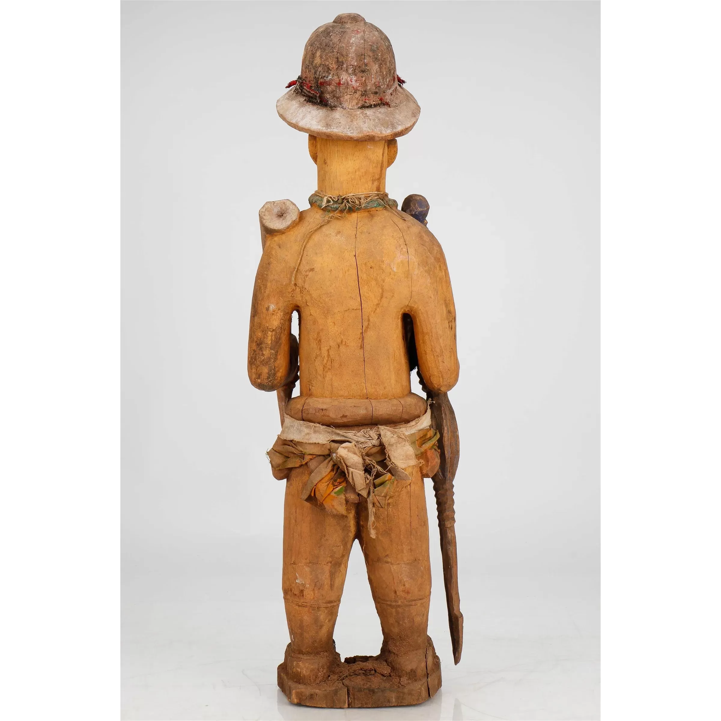 Igbo Ikenga Shrine Figure with Colonial Style Pith Helmet, Nigeria #225 PROVENANCE