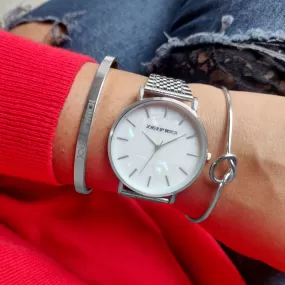 Jolie Silver Watch Bracelet Stack