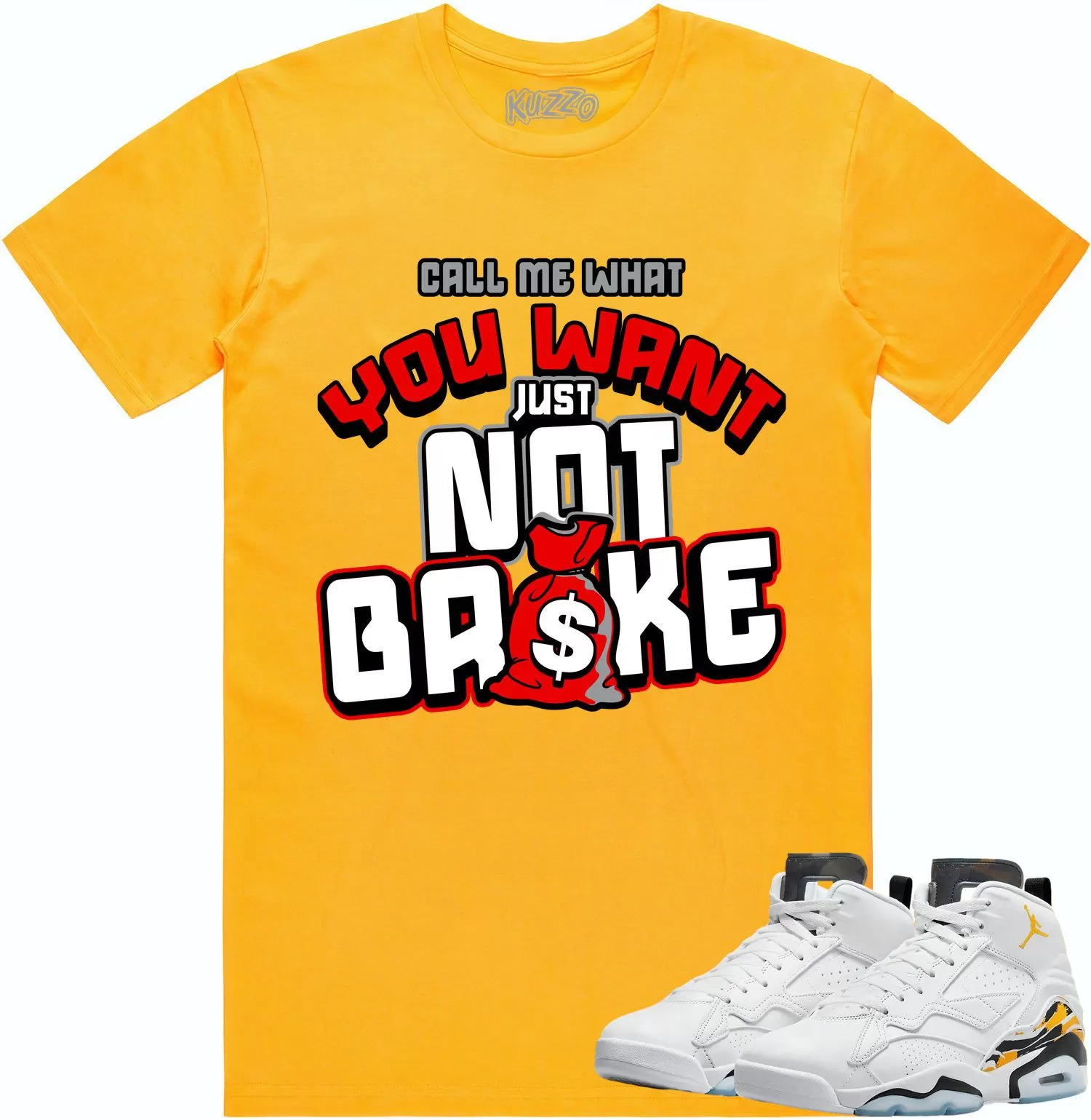 Jordan MVP 678 Yellow Ochre Shirt to Match - RED NOT BROKE