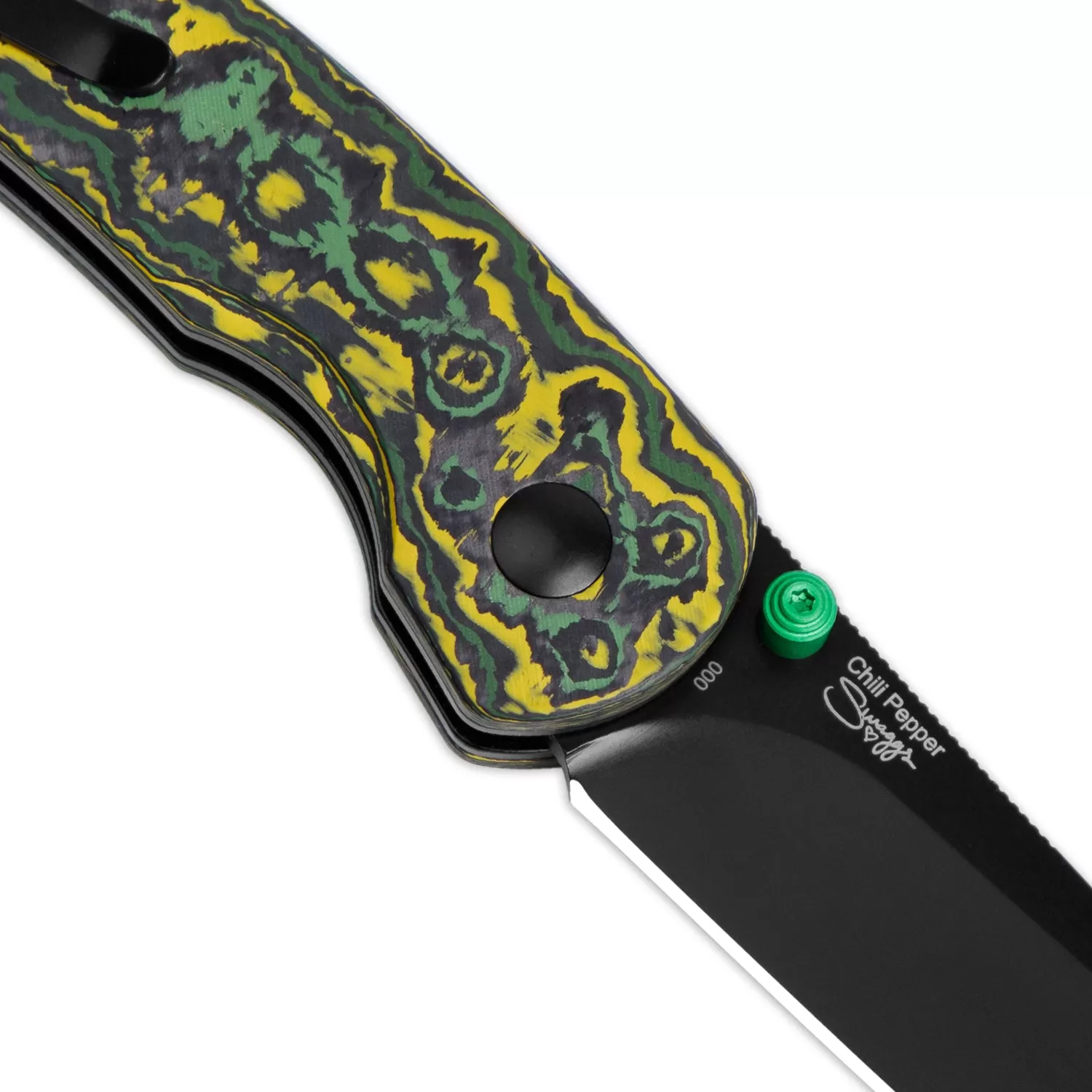 Kizer Chili Pepper S90V Blade Button Lock Fatcarbon Handle Ki3601A1 (3.03  Black)