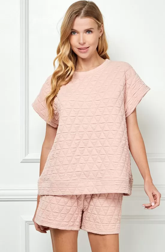 Megan Quilted Short Sleeve Top