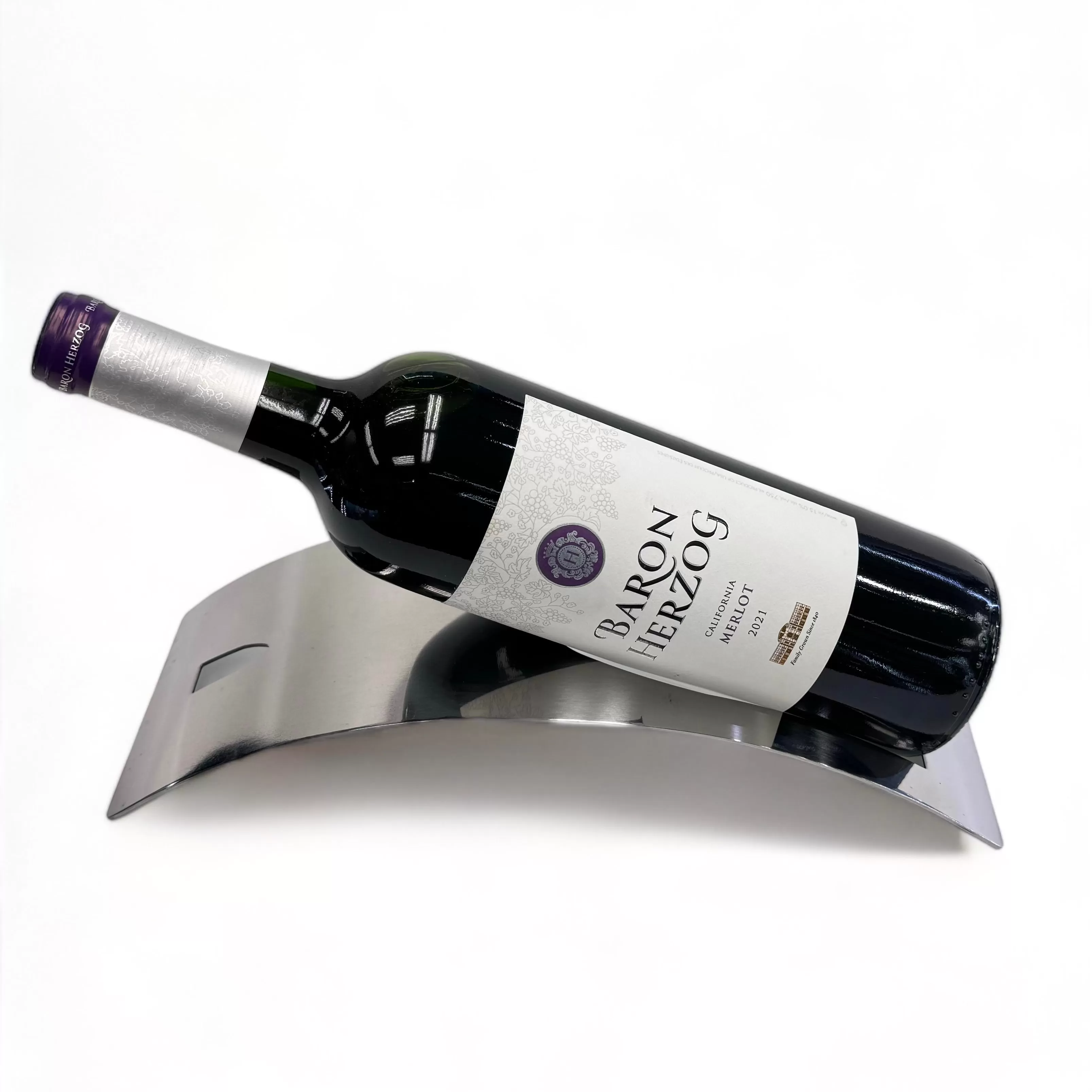 Modern Elegant Stainless Steel Wine Bottle Holder