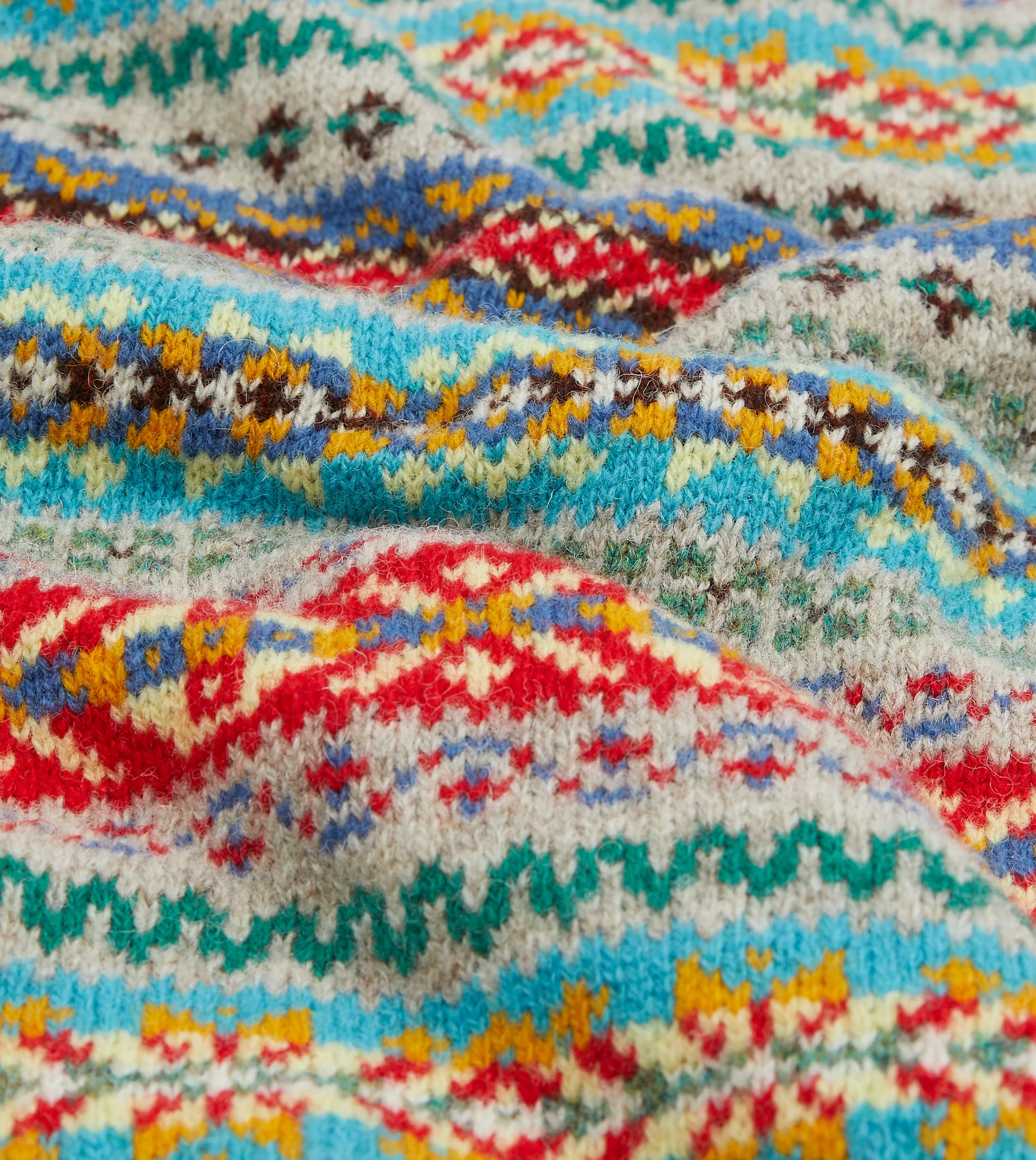 Multicoloured Fair Isle Lambswool Sleeveless V-Neck Jumper