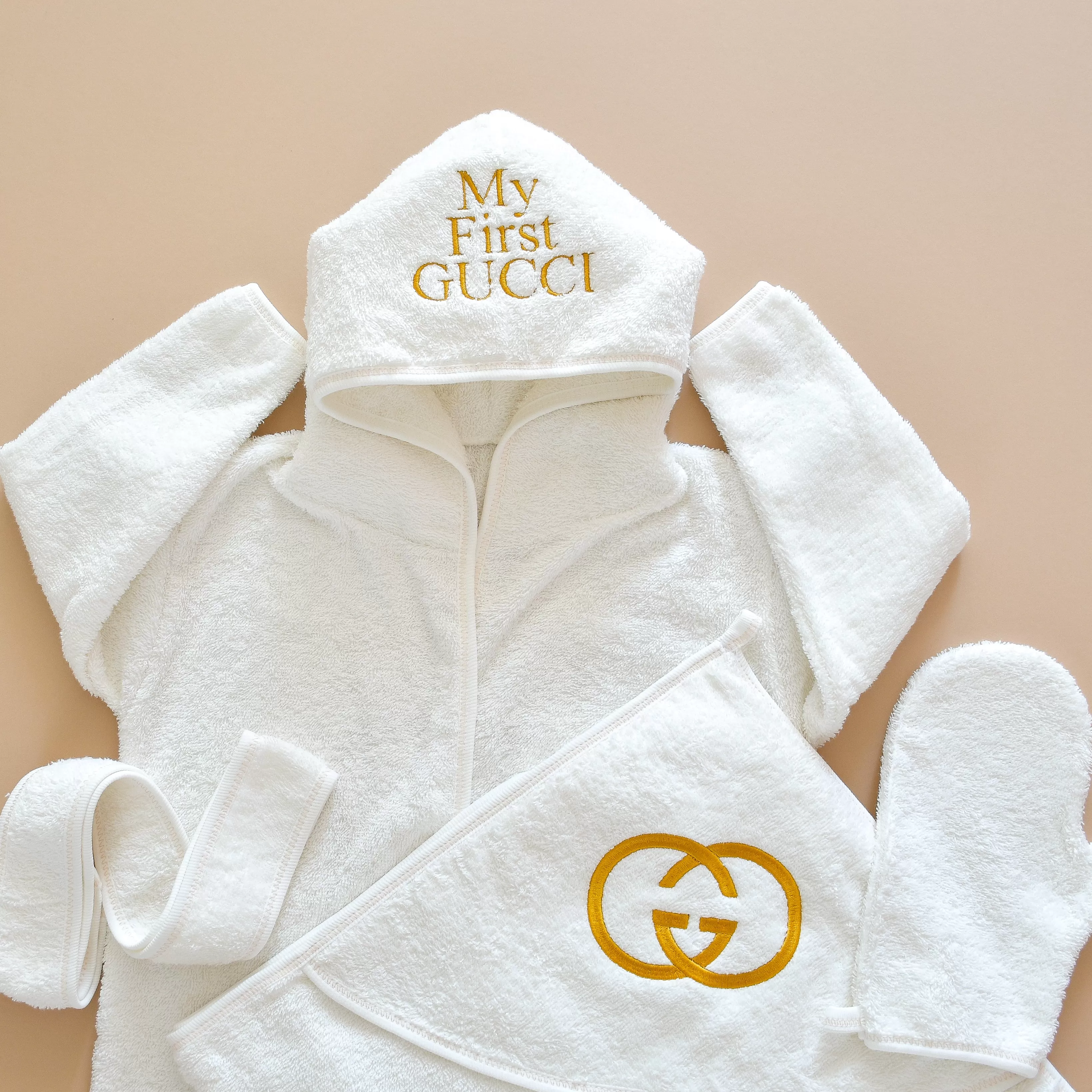 My First Gucci Baby Hooded Bathrobe Set - 5 Sets