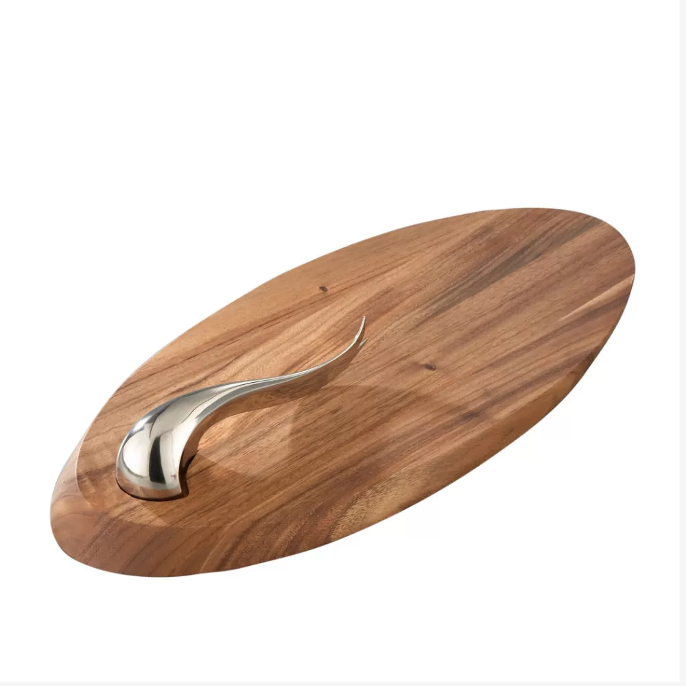 Nambe Swoop Cheeseboard With Knife