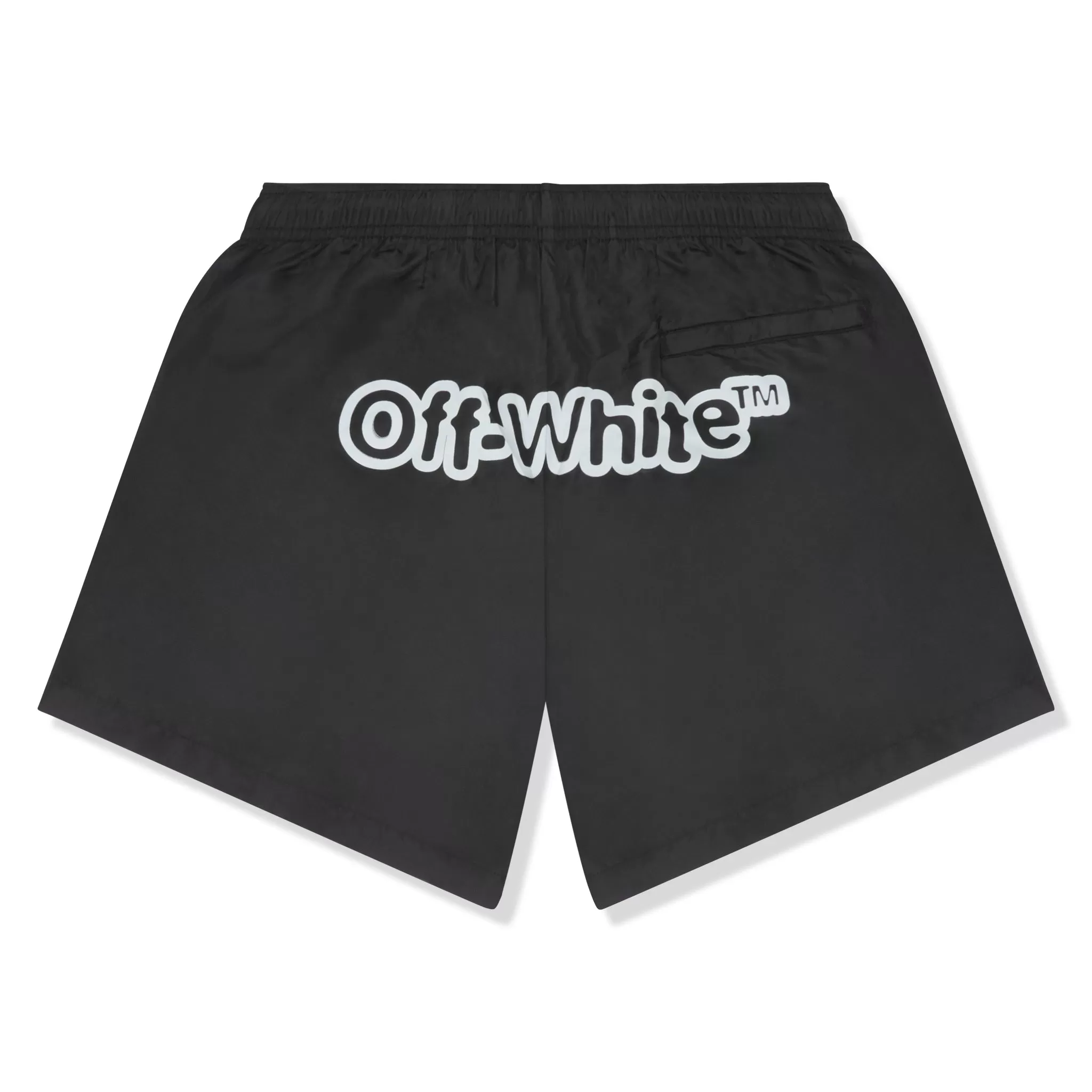 Off-White Blur Logo Print Black Swim Shorts