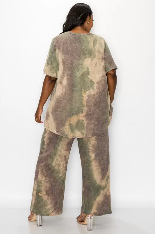 Olive Tie Dye Lounge Set