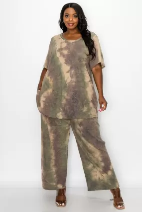 Olive Tie Dye Lounge Set