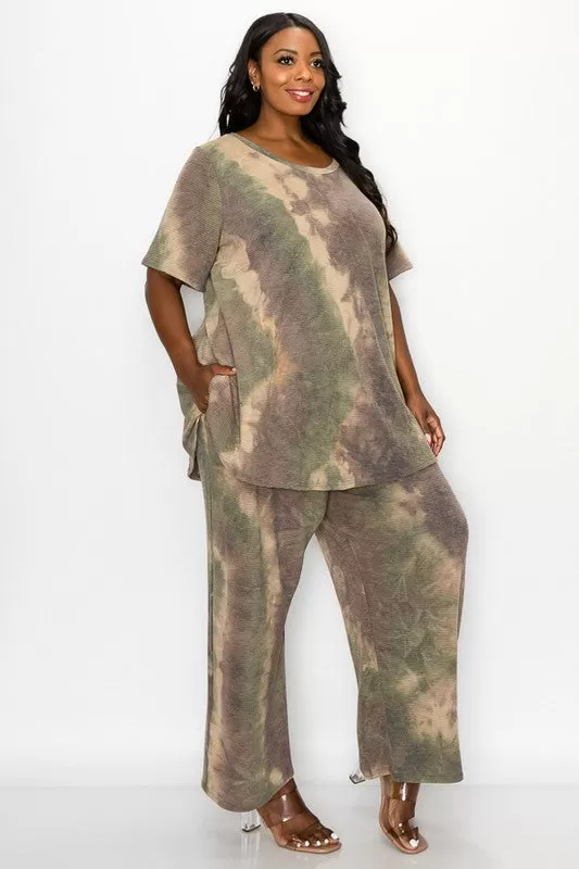 Olive Tie Dye Lounge Set