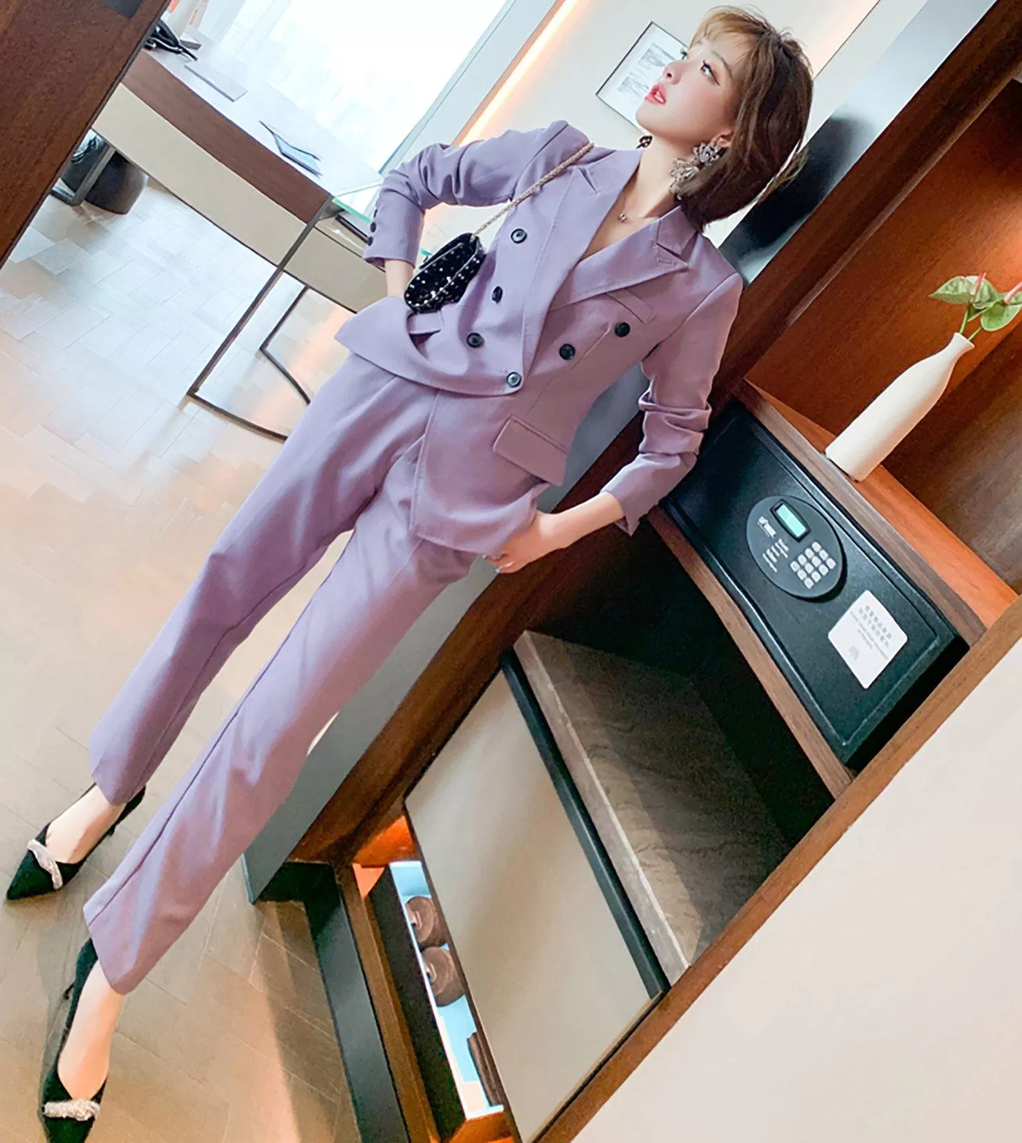 Orchid Double Breasted Blazer & Pants Two-Piece Set