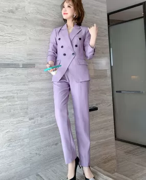 Orchid Double Breasted Blazer & Pants Two-Piece Set