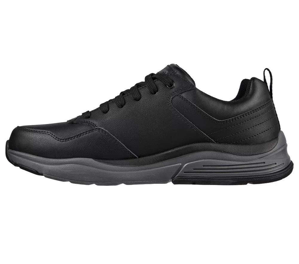 Pantofi sport, barbati, SKECHERS Bengo Hombre, 210021-BKGY negru, piele naturala