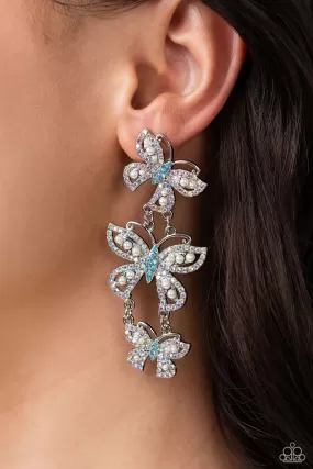 Paparazzi Fluttering Finale Multi Butterfly Earrings October 2023 Life of Party earring