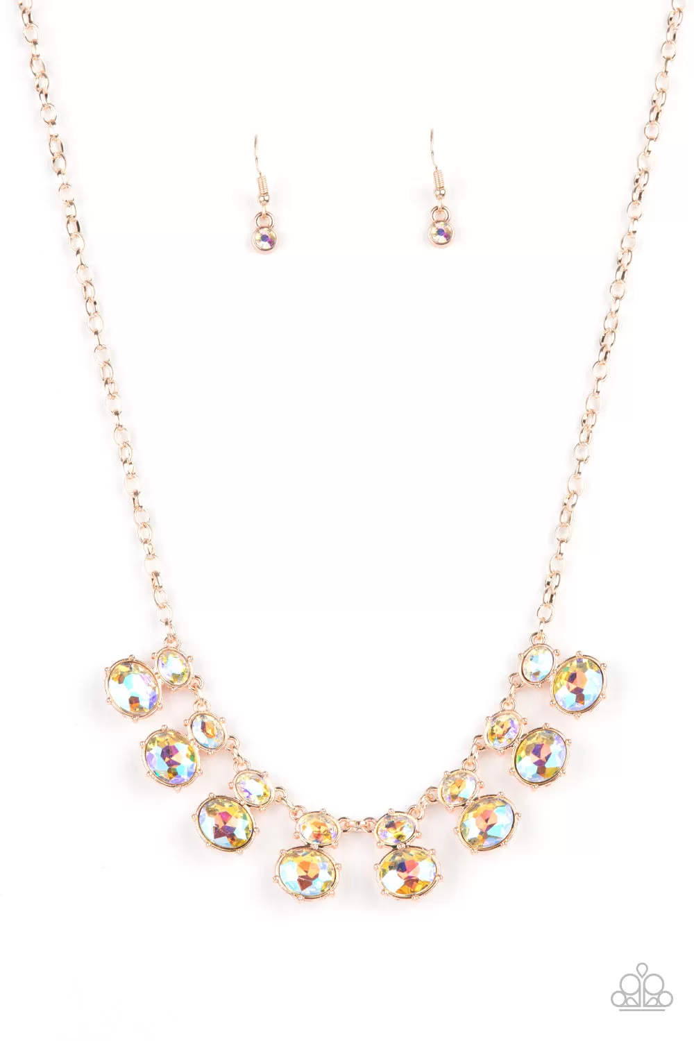 Paparazzi Necklace ~ Cosmic Countess - Rose Gold - July 2021 Life Of the Party Exclusive Necklace