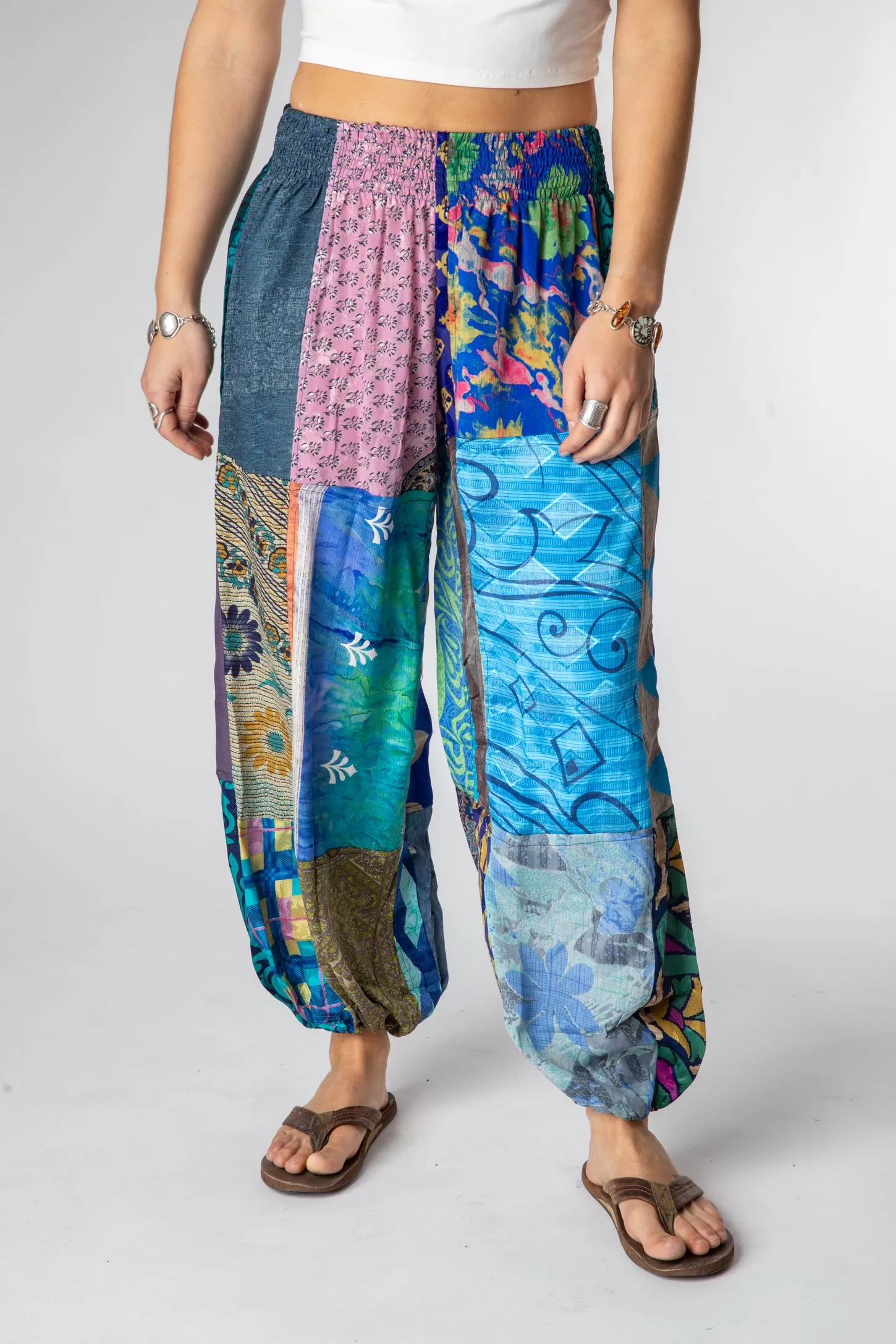 Paravi Patchwork Sari Silk Harem Pants