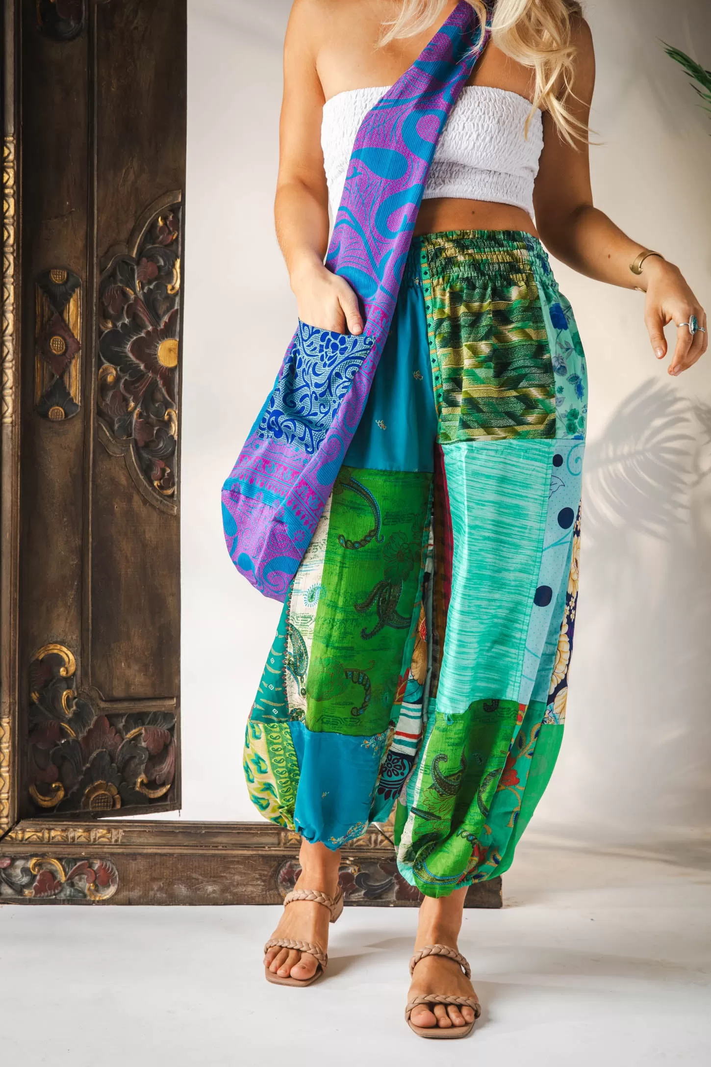 Paravi Patchwork Sari Silk Harem Pants