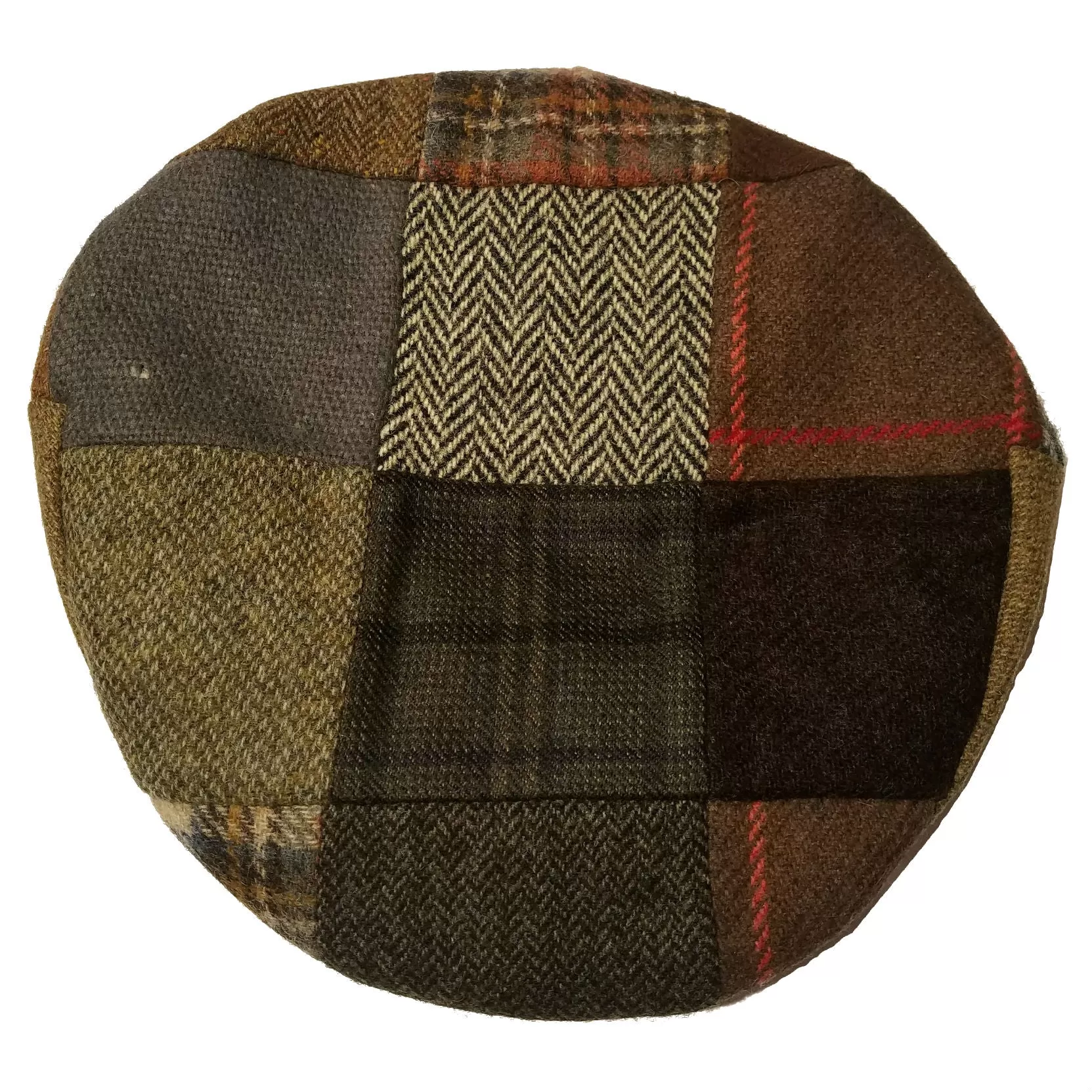 Patchwork Driving Cap in Wool from Hanna Hats of Ireland — [ Unique Patchwork Options ]