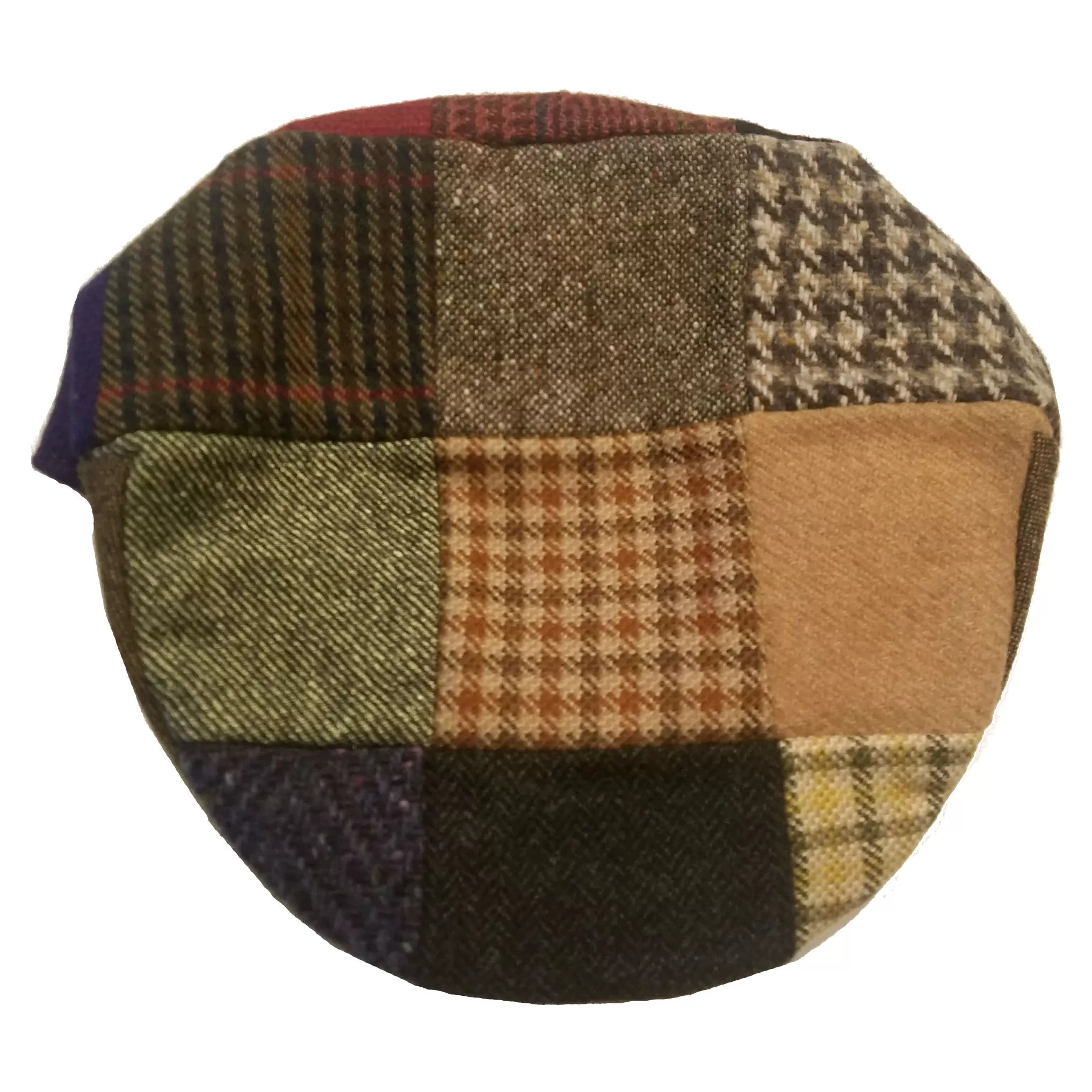 Patchwork Driving Cap in Wool from Hanna Hats of Ireland — [ Unique Patchwork Options ]