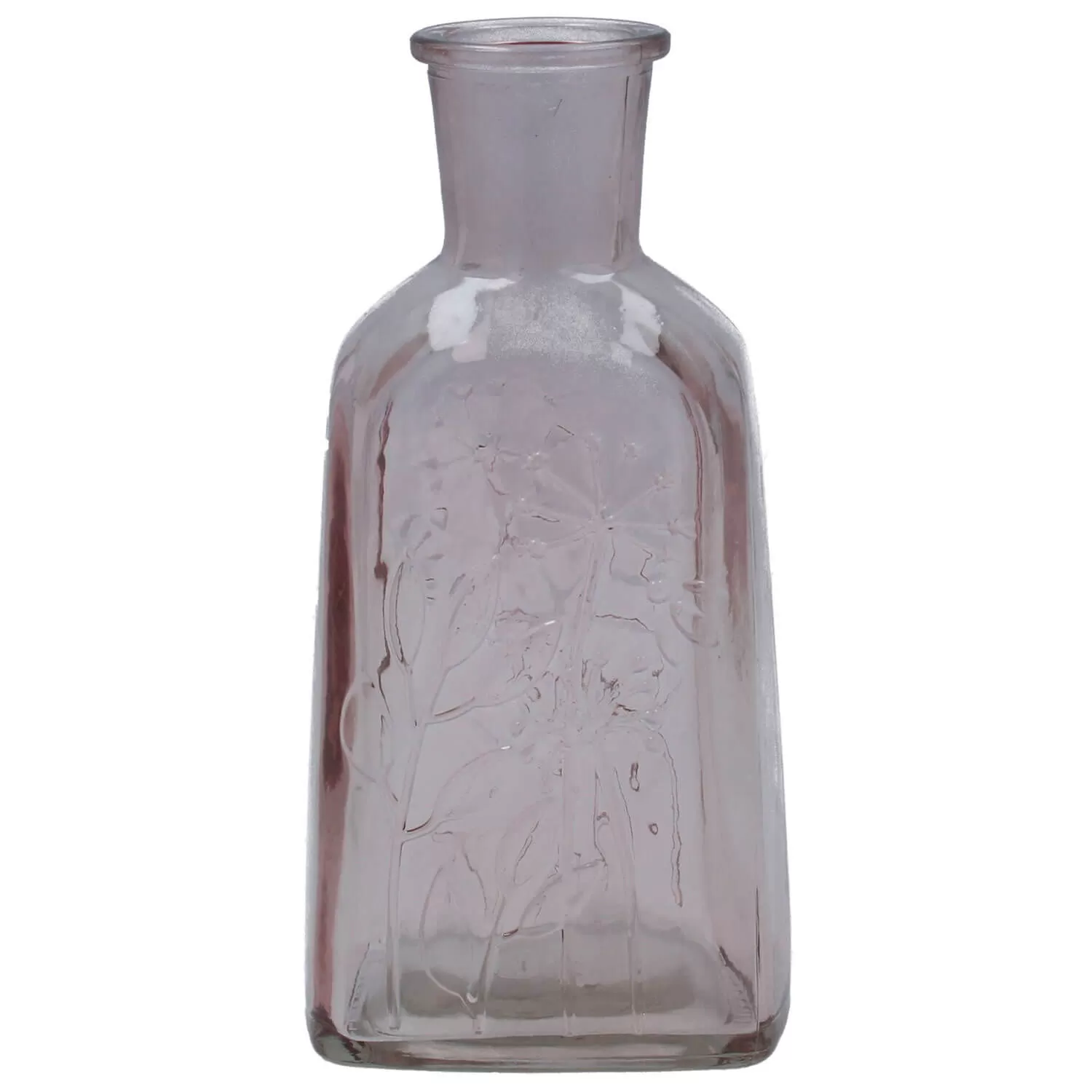 Pink Glass Meadow Design Bottle Vase