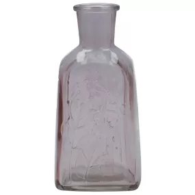 Pink Glass Meadow Design Bottle Vase