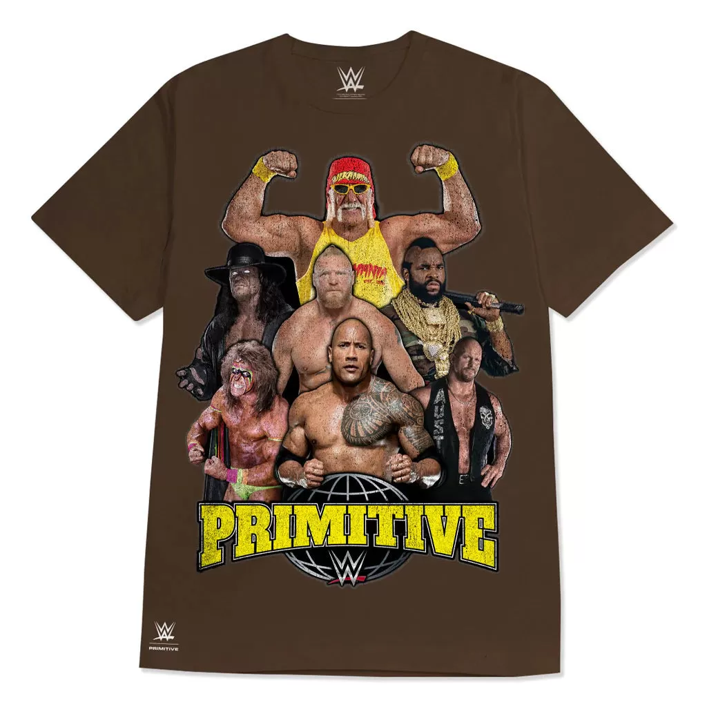 PRIMITIVE x WWE Mania Graphic Tee - Brown