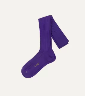 Purple Cotton Over-the-Calf Socks