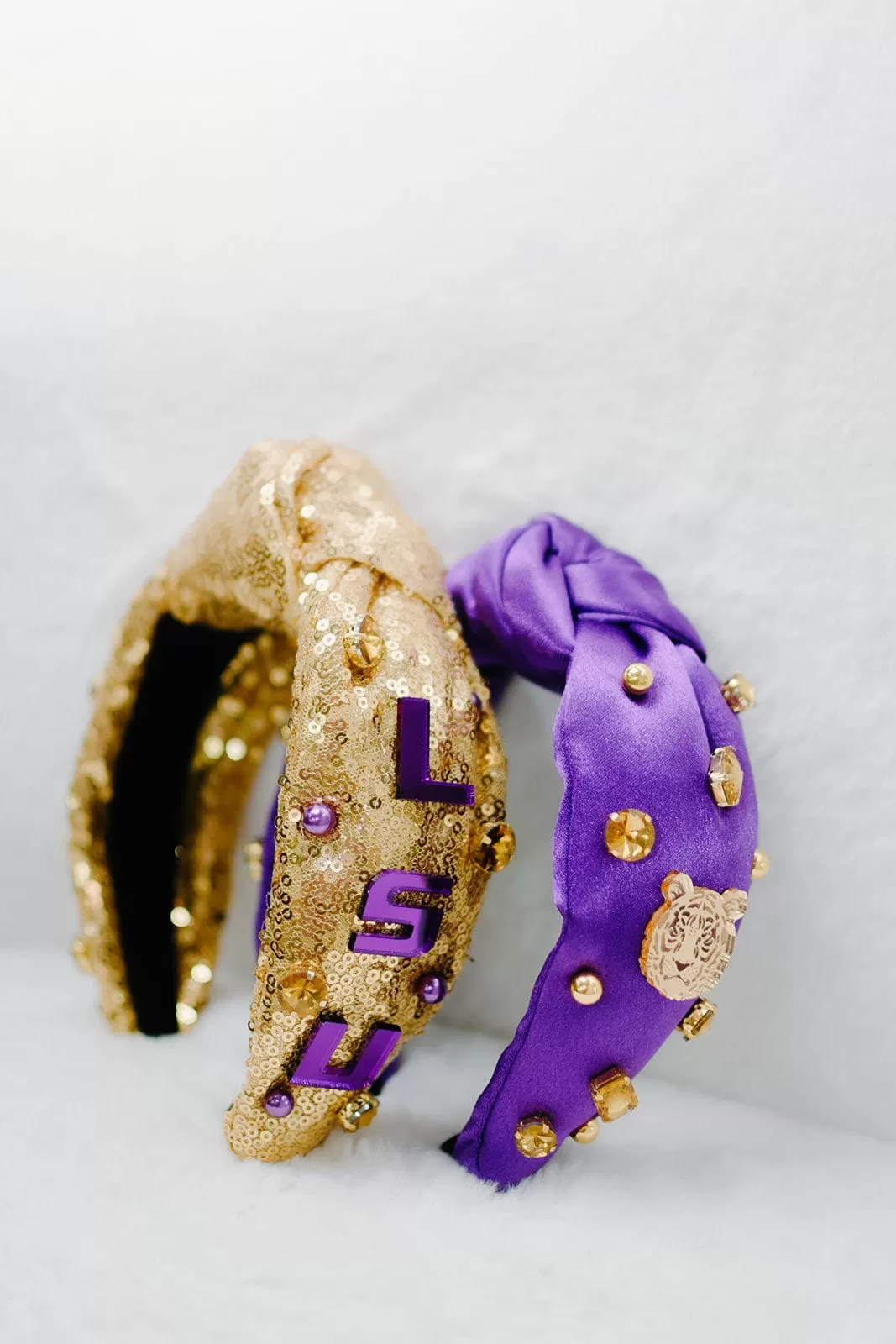 Purple LSU Tiger Jewel Headband