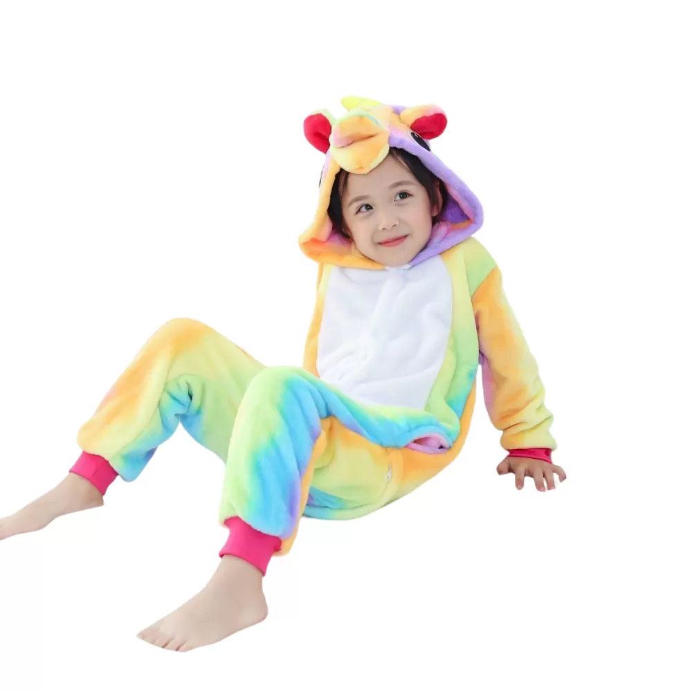 Rainbow Stripes Unicorn Baby Onesie