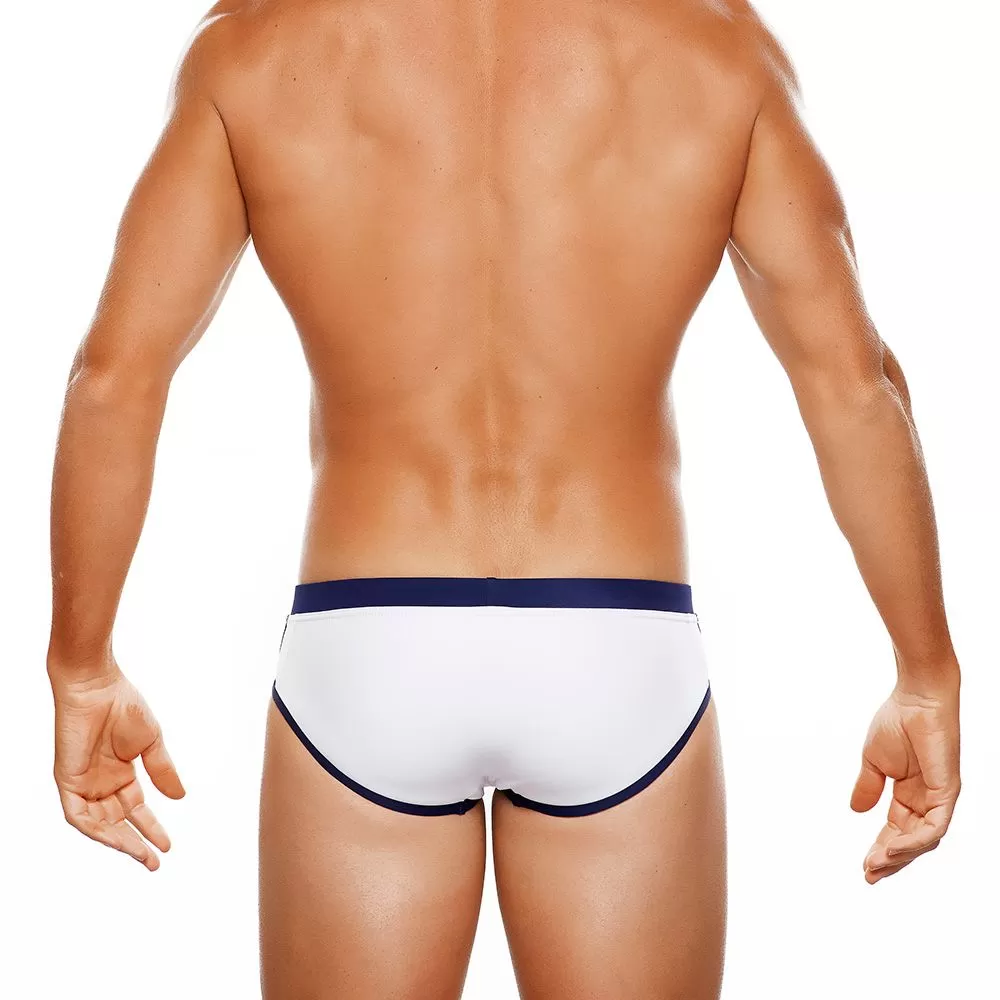 Santorini Lo Rise Swim Brief (Navy/White)