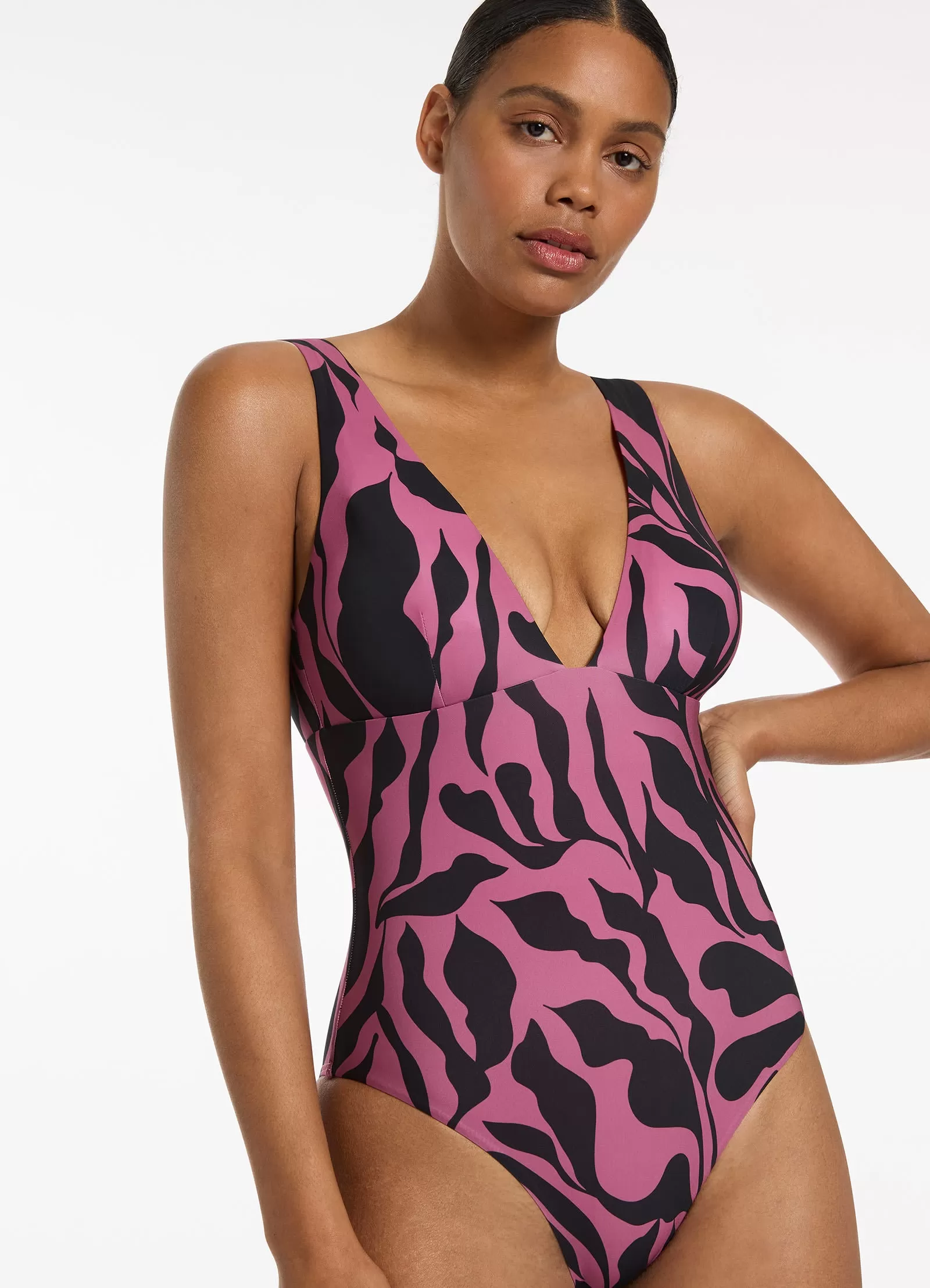 Sereno Plunge One Piece - Mauve