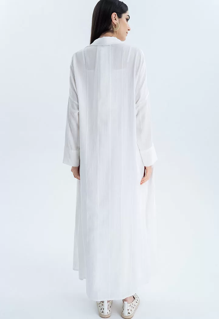 Shawl Collar Textured Casual Abaya