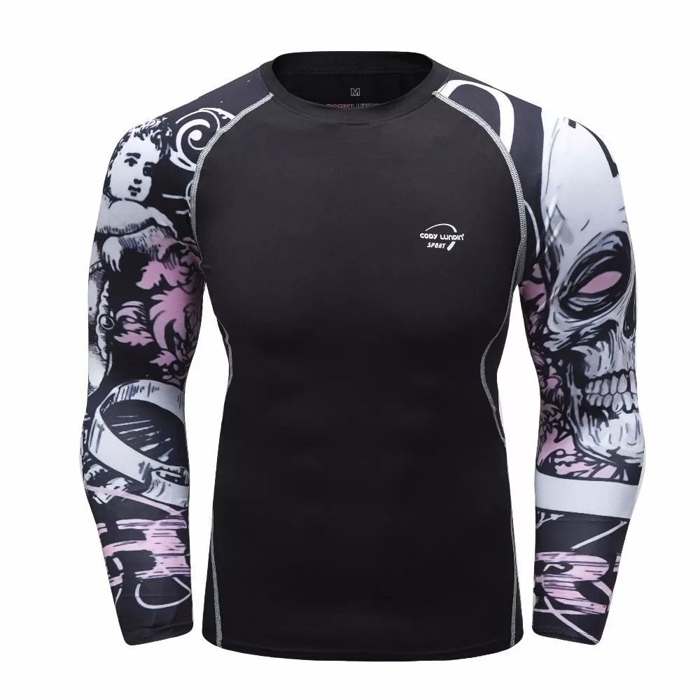 Skull Compression 'RIP' Elite Long Sleeve RashGuard