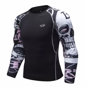 Skull Compression 'RIP' Elite Long Sleeve RashGuard