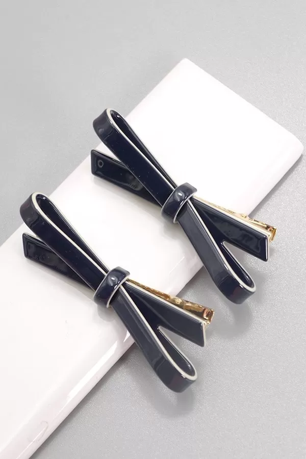 Stephanie Acetate Hair Bow Clips - Sets of 2