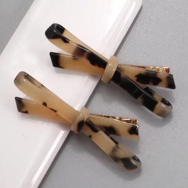 Stephanie Acetate Hair Bow Clips - Sets of 2