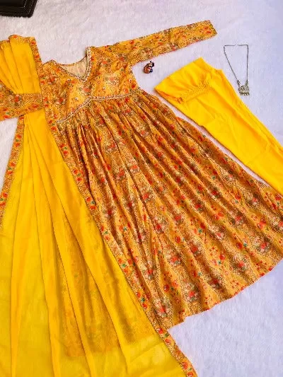 Summer Special Aliya Cut Cotton Anarkali Dupatta Set