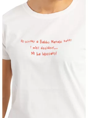 T-Shirt Ricamo Rosso - Bianco