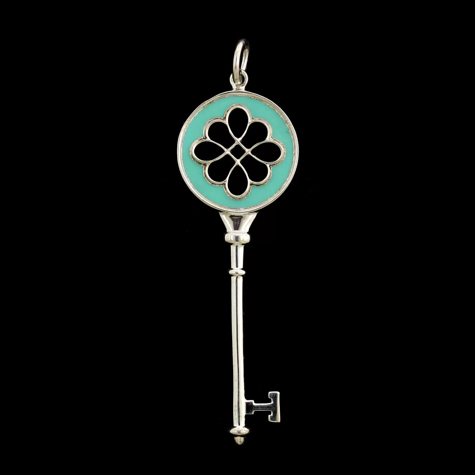 Tiffany & Co. Sterling Silver Enamel Key Pendant