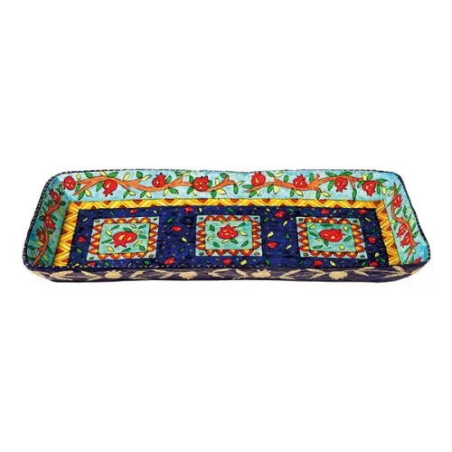 Tray Papier Mache Hand Painted Tray with pomegranates