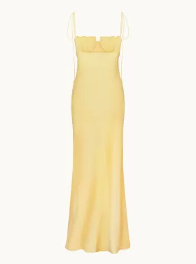 Tulip Maxi Dress in Lemon Yellow