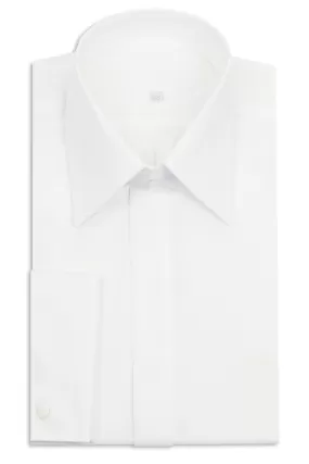 White Criss-Cross Forward Point Collar Shirt