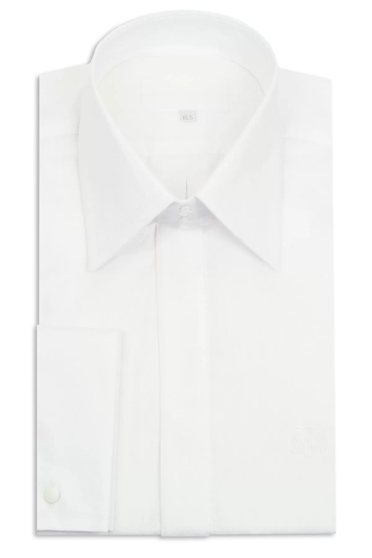 White Criss-Cross Forward Point Collar Shirt